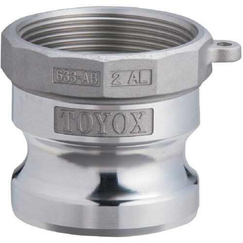 トヨックス(TOYOX) カム鍵を掛ける アダプタ メネジ 633-AB-4-AL 工業プラントとり備える配管工業・各種機械類組込用 4in 軽銀アロイ