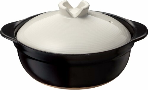 イシガキ産業 イシガキ 軽量 土鍋 9号 約幅32.5×奥行27.5×高16cm 2.8L 4~5人用 吹きこぼれにくい ガス火用 遠赤外線効果 4364 ブラック