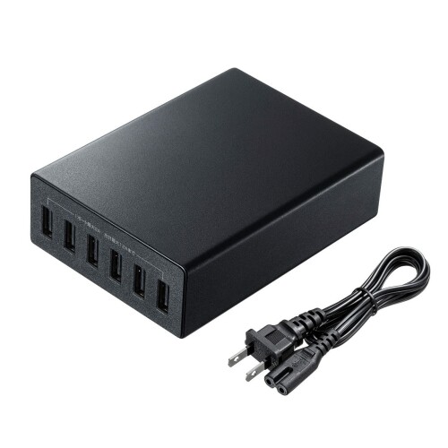 サンワサプライ(Sanwa Supply) USB申し受ける器 6界面・足し加える12A スマホ/経口避妊薬申し受ける 黒いこと ACA-IP67BK