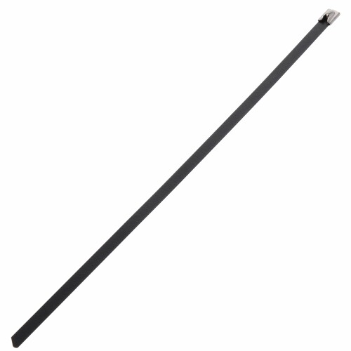 パンドウイット MLT印字機 フルコーティングステンレススチールバンド SUS316 上塗り分け取り:ポリエステル 黒 幅4.6粍 長さ201粍 100本入り口・入口 MLTFC2S-CP316