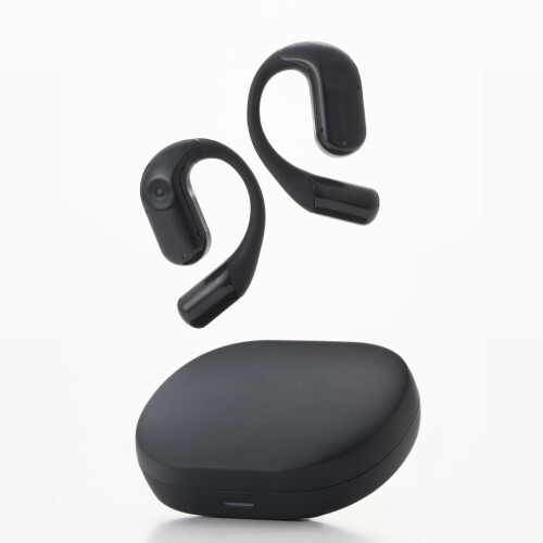 エレコム オープンイヤー イヤホン Bluetooth 5.4 ワイヤレス ヘッドホン 耳を塞がない 耳掛け式 マイク内蔵 最大7時間再生 IPX5の防水設計 タッチセンサー コスモブラック LBT-OWS02ECCBK