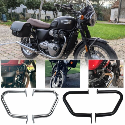 バンパーロワーフェアリング 転倒防止ボディフレーム バンパーロワーフェアリングン適用車種 ボンネビルT100 T120 2017-2024(ブラック)|ビッグゲート