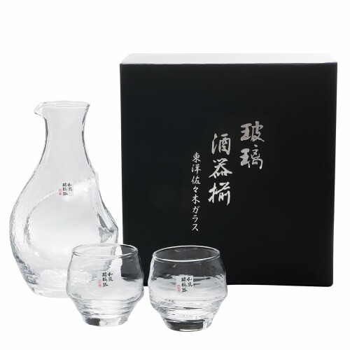 東洋佐々木ガラス 冷酒セット 酒グラスコレクション 酒器揃え 箱入り 日本製 食洗器対応 クリア 3点セット 父の日 G604-M79 (カラフェ)300ml×1、(杯)100ml×2
