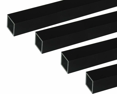 安田 軽銀角配管 1m 2.0x20x20粍 黒いこと 4本組