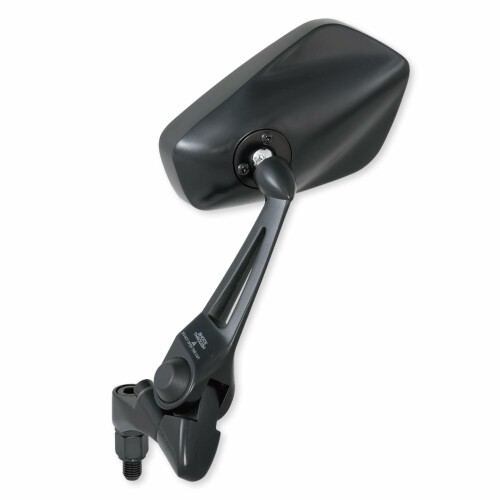 タナックス(TANAX) ナポレオン(NAPOLEON) NA-013 シャークミラー6 ブラック バイク用ミラー 10mm正ネジ/逆ネジボルト付き 左右共通 防眩鏡(レイセーブ鏡) 保安基準全年式適合 1本入り