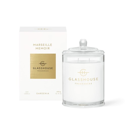 Glasshouse Fragrances マルセイユ メモワール キャンドル トリプルの香り 天然大豆ワックスブレンド 芯2本 ガラスジャー 燃焼時間65時間 クチナシ 13.1オンス (380g) 8,427円