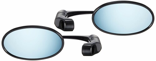 バイクパーツセンター(Bike Parts Center) バイクミラー バレンタイプ ブラック 鏡面ブルー 10mm8mm対応 603126