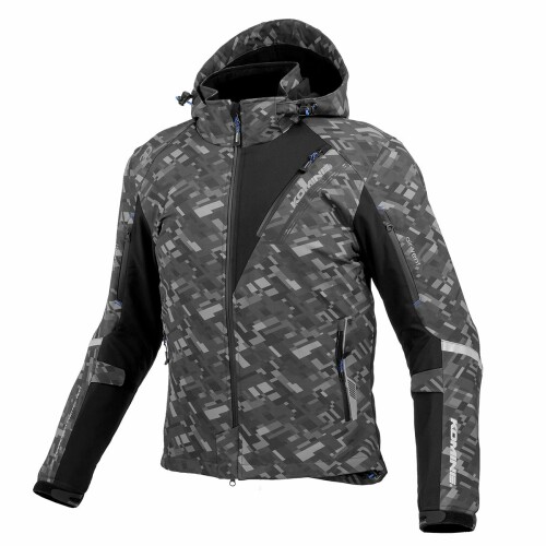 (KOMINE) バイク用 ジャケット プロテクトソフトシェルウィンターパーカ-イフ JK-579 1066 秋冬春向け 防寒 CE規格レベル2 CE規格 ストレッチ素材 防風 プロテクター 07-579 Plaid Black WM