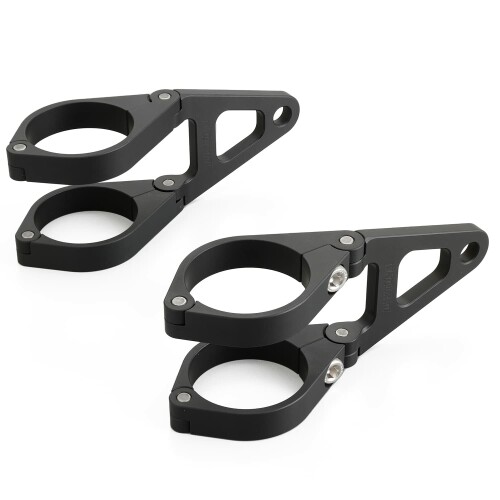 デイトナ(Daytona) バイク用 ヘッドライトステー 汎用 フォーククランプ アルミヘッドライトブラケット [ファイ]41mm/ショート 27903 ブラック