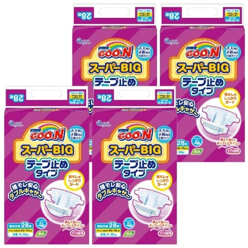 グーン 百貨店BIG 磁気テープ打ち切り手合い お襁褓 (15~35kg)112枚(28枚×4) (入れもの売りわたす)