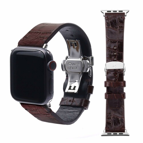 ABBI SIGNATURE Apple Watch用なめし革ダンス楽隊 49/45/44/42粍用 LIPARI イタリアンレザーバンド うす暗い赤銅色 ABS26143AW