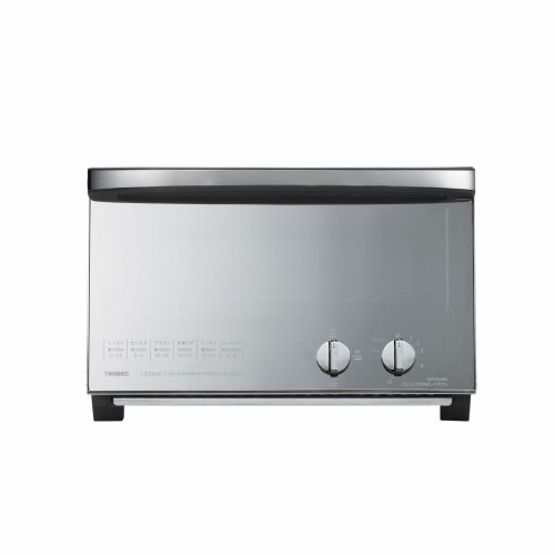 TWINBIRD(ツインバード) トースター オーブントースター 4枚焼き ピザ丸々入る広さ 1200W 15分タイマー 出力切替4段階 ミラーガラス 掃除しやすい スタイリッシュ ブラック TS-D047B