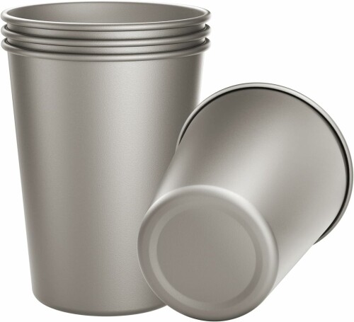チタンコップ350ml｜スタッキング可能な耐久性のあるコップ(4個入り)｜ビッグゲート