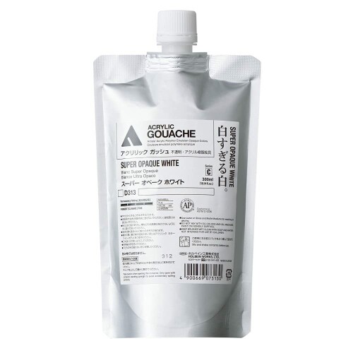 ホルベイン アクリリック ガッシュ 300ml D313 スーパー オペーク ホワイト（白すぎる白） 4,573円