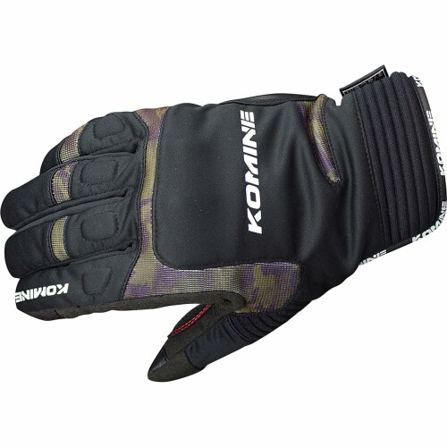 コミネ(KOMINE) バイク用 グローブ ウインターグローブ-カルタゴ Black/Wood Camo M GK-801 1010 秋冬春向け 防水 防寒 プロテクター ストレッチ素材