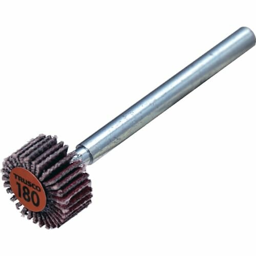 ＴＲＵＳＣＯ セラミックフラップホイール 軸径３ｍｍ ＃１８０ 外径１０×幅５×軸長３０ （１０個入） TCF1005-CE-180
