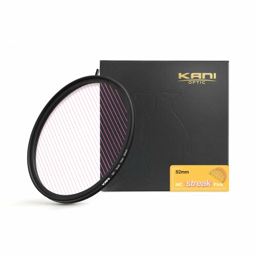 KANI 82粍 斜光ろ波器 MC Streak Pink アナモルフィック調 光条色：ピンク色 風変わり成り行きろ波器 低照りかえす 撥水 撥油 防汚 ナノ上塗り K17541