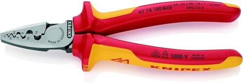 クニペックス KNIPEX 9778-180 挙げ句のはて衣袂用不成立圧着プライヤー