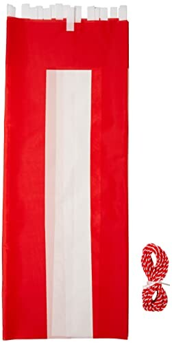 紅白幕 高さ120cm×長さ720cm (4間) テトロンポンジ 紅白ひも付 KH004-04IN