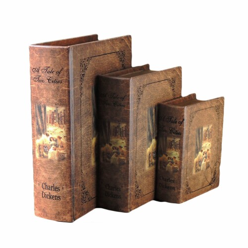 東洋石創 洋書風小物入れ BOOK BOX 3個セット 表紙オープンタイプ 28230