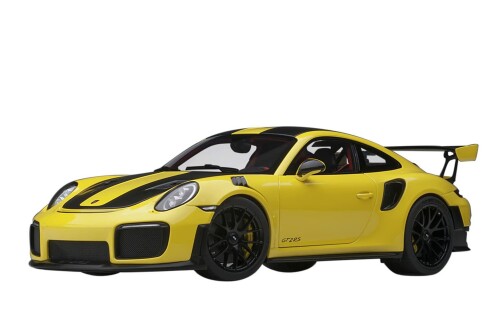 オート美術 (AUTOart) 1/18 ポルシェ 911 (991.2) GT2 RS ヴァイザッハ・パッケージ 黄色/炭素黒いこと 成し遂げる品 78172