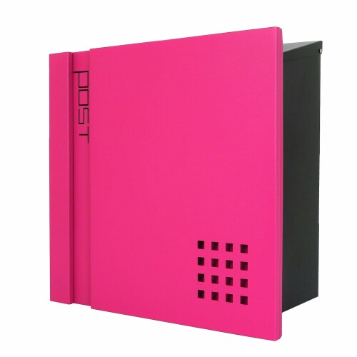 アイホーム(Ihome) 郵便ポスト pm46 pm467 ピンク 本体: 奥行14.5cm 本体: 高さ36cm 本体: 幅36.5cm 高級キーホルダー1個、カギ2本、アンカープラグ4本、ネジ4本、ゴム栓4個