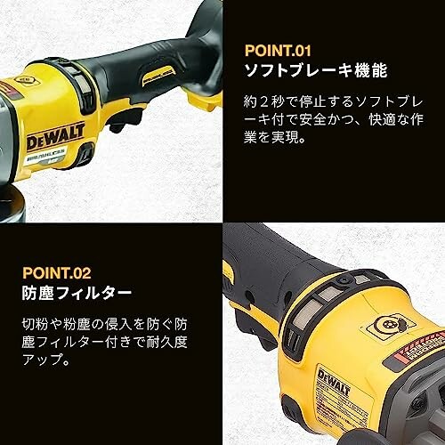 デウォルト(DeWALT) コードレス ジスクグラインダ バッテリー付き