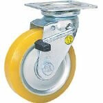 シシク 静電気帯電防止キャスター 自在ストッパー付 150径 ウレタン車輪 EUWJB150