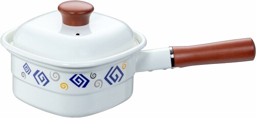 高木金属工業 takagi metal 四角いお鍋 麺ごこち 角型即席めんにぴったり ホーロー 天ぷら 揚げ物 フォンデュ鍋 HS-MG14