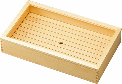ヤマコー 日本製 ネタ箱 (特大) 目皿・アクリル樹脂蓋付 50×30×10糎 御役目用 木製 材木 35628