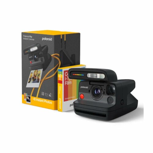 Polaroid Flip Black + i Type Color Film 8 photo フリップ写真機 黒いこと + 色つや写真フィルム容器に並べる 活動写真8枚