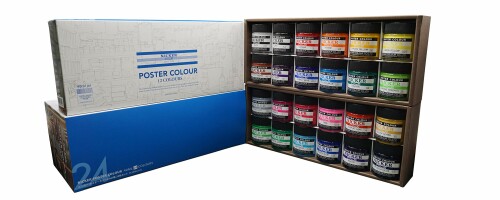 ニッカー絵具(Nicker colour) 水彩絵具 ポスターカラー 24色セット 40ml PC40ML24N