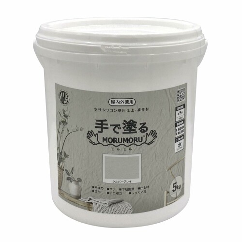 ニッペ(Nippe) えの具 えの具 STYLE MORUMORU グラム分子グラム分子 5kg 色つや変わり種 水溶性 つやなし 屋内外 日本製 色つや:しろがね色薄墨色 4976124882357