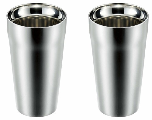よこやま 燕人の匠 「プライム」 ダブルタンプラー 300ml 2P ET-1200 しろがね色