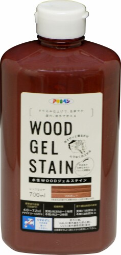 アサヒペン 塗料 ペンキ 水性WOODジェルステイン 700ml マホガニー 水性 ジェルタイプ 半艶 ステイン仕上げ 低臭 屋外使用可 防腐 防カビ 耐候性 紫外線吸収剤 紫外線劣化防止剤配合 日本