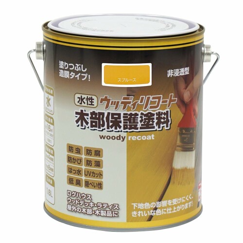 ニッペ えの具 えの具 水溶性ウッディリコート 1.6L スプルース 水溶性 室外 半造膜 日本製 4976124549007