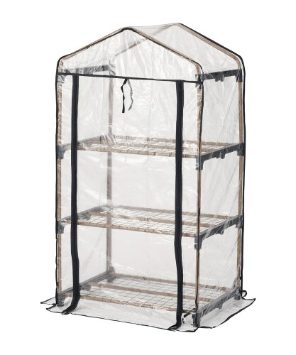 武田コーポレーション(Takeda corporation) ベージュ/ブラック 70×49×125cm ビニール温室棚3段 KOST-3M
