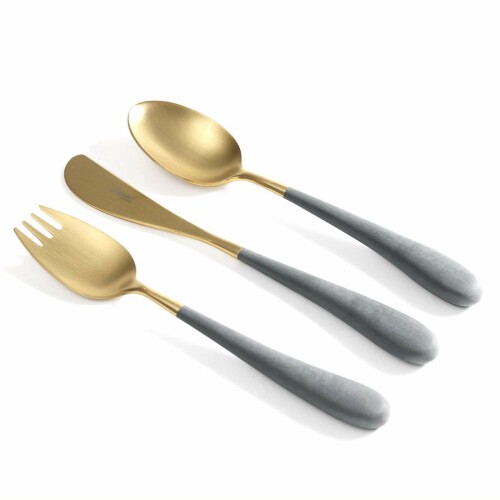 Cutipol（クチポール）Alice薄墨色ゴールド3pcs 食器・カトラリー・グラス-カトラリーセット-キッチン用品・食器・調理器具