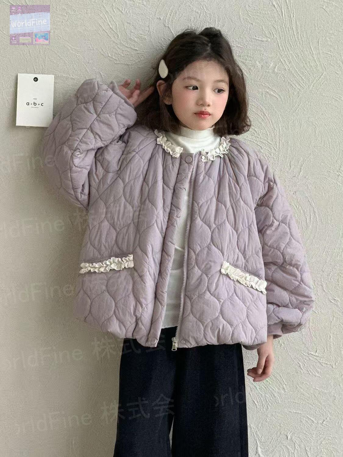 中綿ジャケット キッズ キルティングコート フリルアウター 冬服 子供服 かわいいアウター 女の子 キルティングアウター アウター ジャケット ジュニア キッズコート 子供コート キッズアウター女の子 おしゃれ 可愛い 暖かい 小学生 中学生 通学用 KCGA084（110-160）