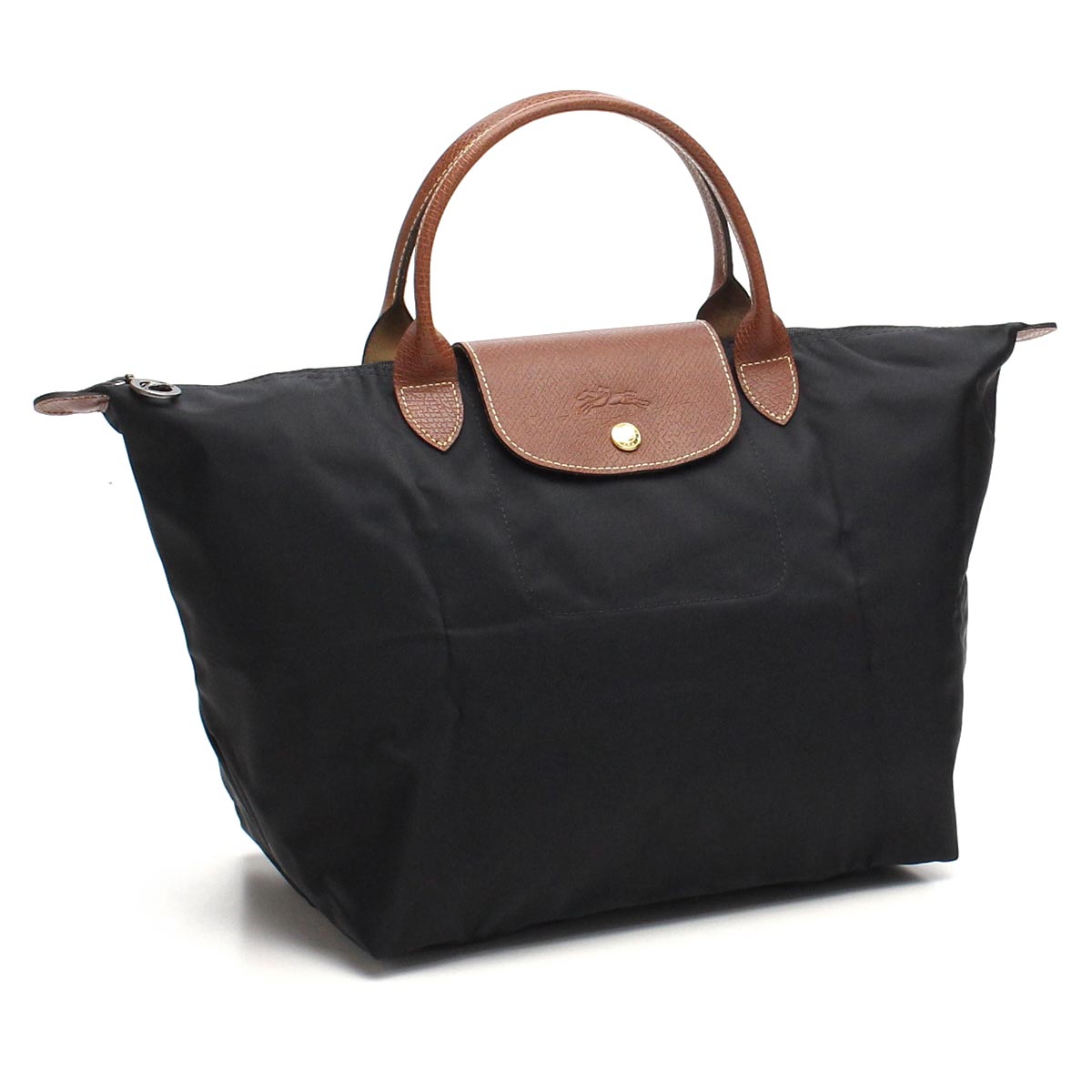 美品 ロンシャン プリアージュ 舟型 ハンドバッグ ブラック ホースロゴ L 美品 ロンシャン プリアージュ 舟型 ハンドバッグ ブラック ホースロゴ L