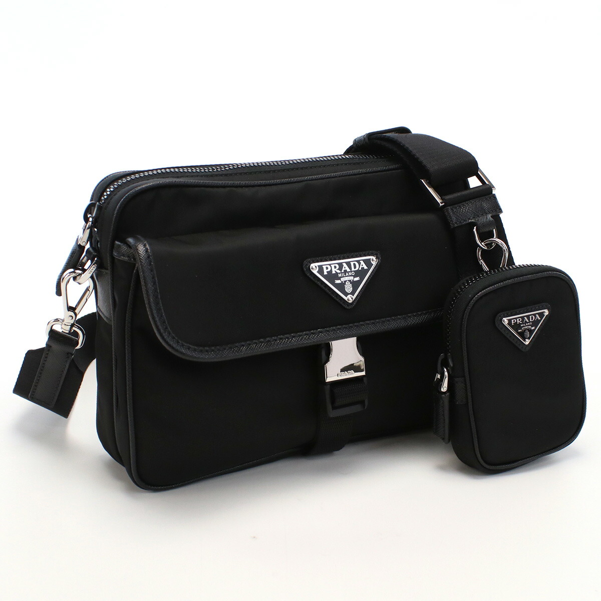 プラダショルダーバッグメッセンジャーバック　ブラック 楽天市場】プラダ バッグ 2VD016 PRADA 斜め掛けショルダー