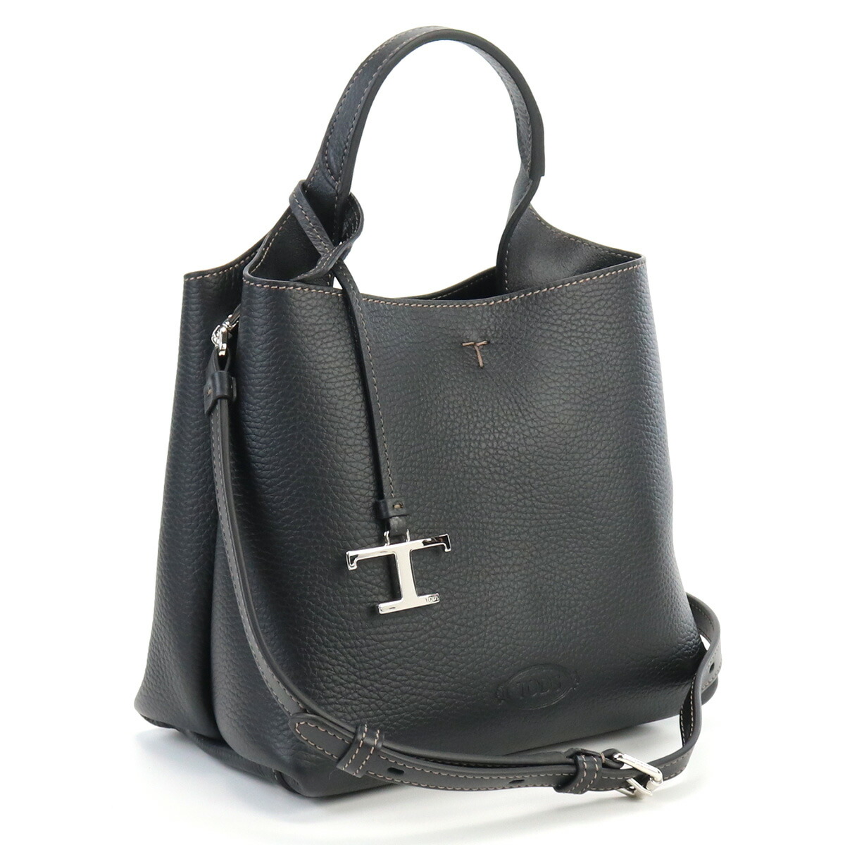 トートバッグ Tod'S Shopper Woman BLACK Tote Shopping Bag in Leather Small