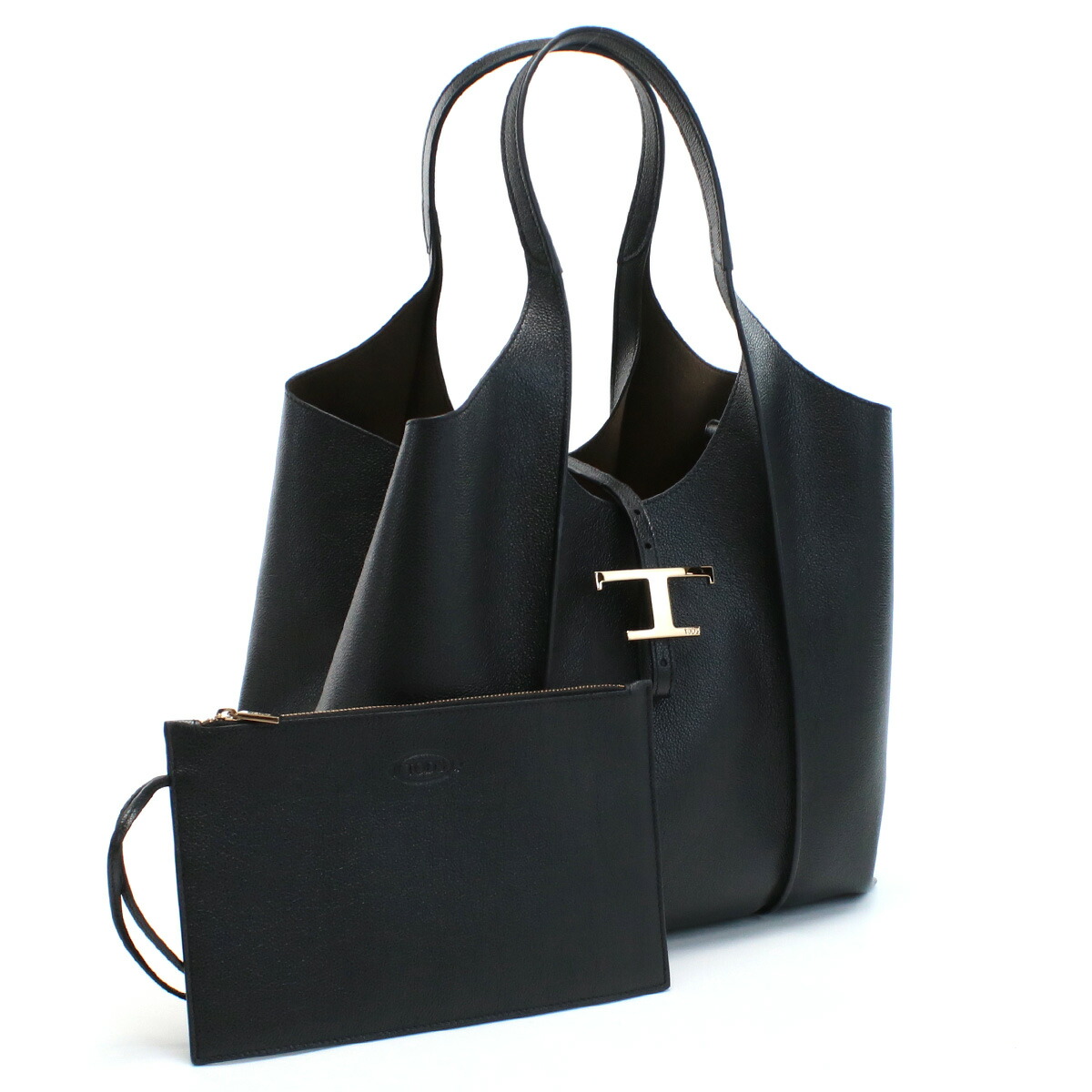 TOD’S トッズ Tタイムレス ショッピングバッグ ミディアム XBWTSBA0300 Q8E B999 レディース ブラック