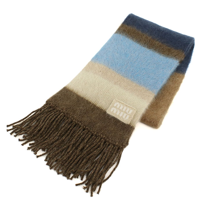 ♡*様 【新品未使用】 miumiu スカーフ リボン 関税・送料込 MIU MIU Turquoise mohair blend スカーフ (MiuMiu