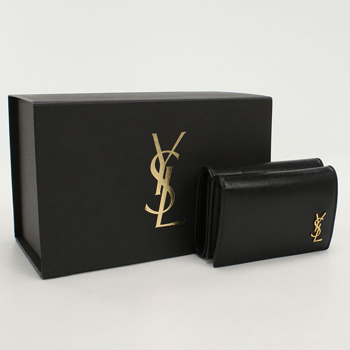 SAINT LAURENT★エレガント上品 レザー 三つ折りコンパクト 財布 楽天市場】【中古】イブ・サンローラン コンパクトウォレット 三