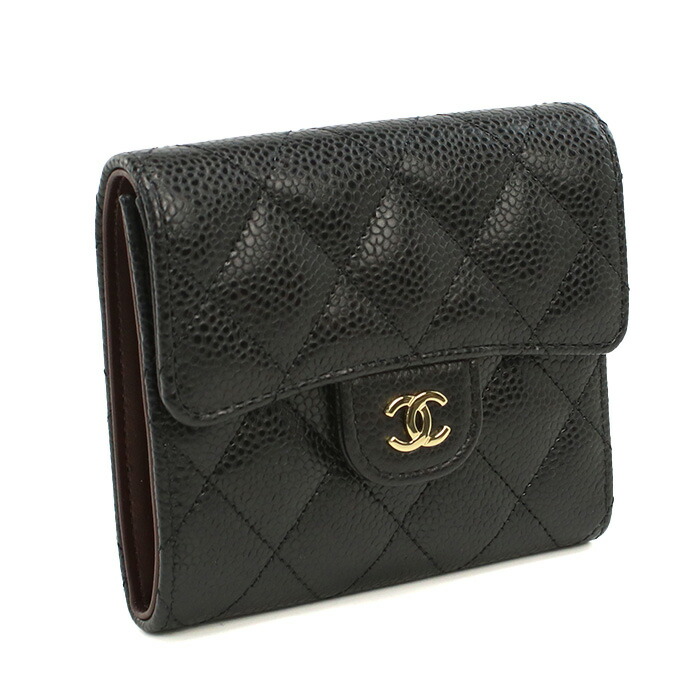 CHANEL シャネル　エナメル　三つ折り 財布　コンパクトウォレット　ブラック 楽天市場】【中古】シャネル スモールフラップウォレット 三