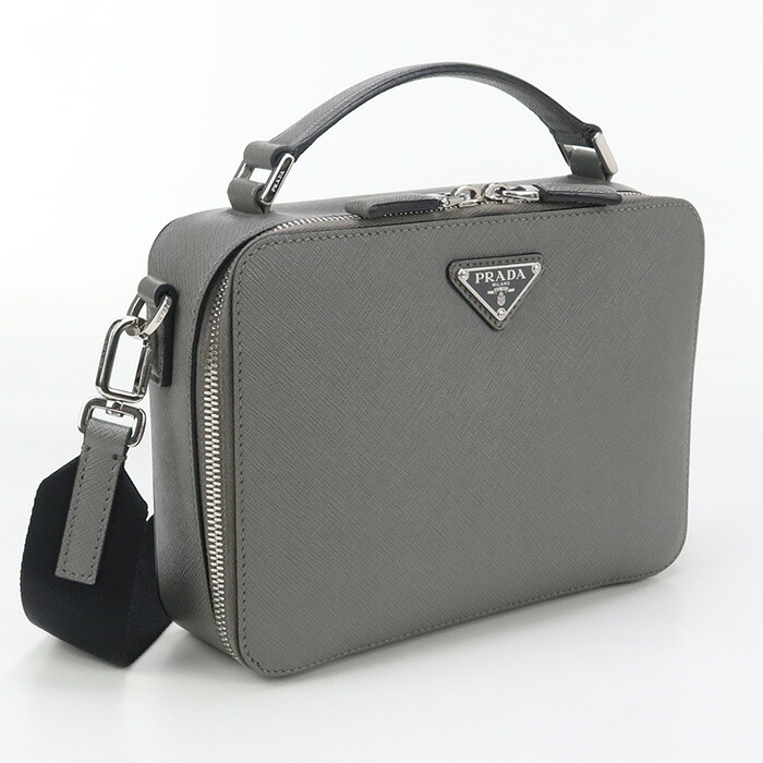 良品◎PRADA ハンドバック ブリーフケースレザー裏地総柄 シルバー金具 ☆PRADA☆サフィアーノレザー ブリーフケース (PRADA/ビジネス