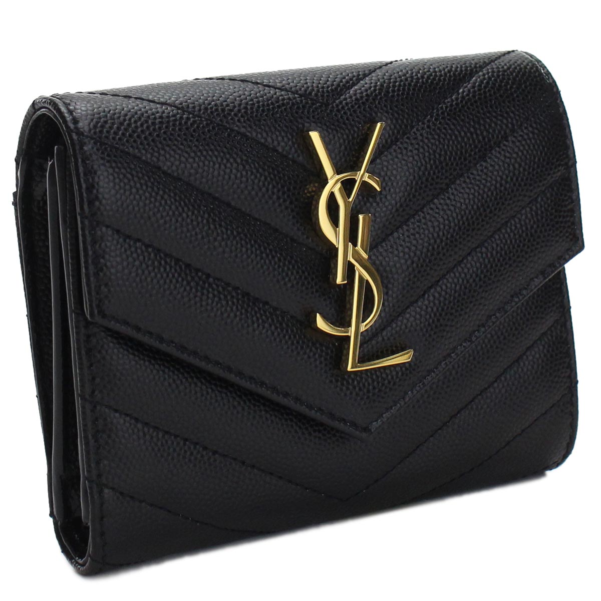 SAINT LAURENT レッド 三つ折り財布 Yves Saint Laurent イヴ・サンローラン 財布 レッド YSL がま口