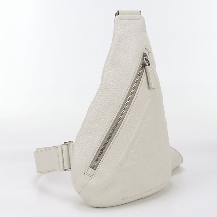 超美品 PRADA プラダ ボディバッグ 2VZ098 メンズ ホワイト