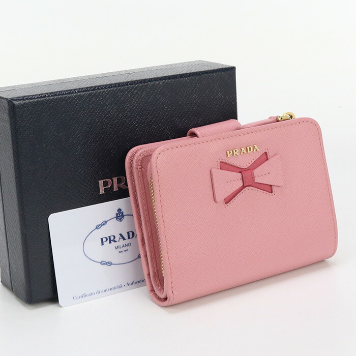 PRADA サフィアーノレザー 二つ折り財布 黒/ピンク 楽天市場】プラダ PRADA 財布 二つ折り レディース サフィアーノ